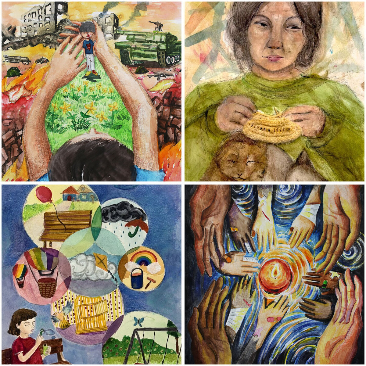 Artworks by young artists from the 2026 Community Mental Health Art Competition
